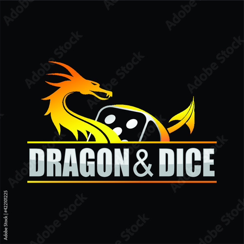 Logo design template with dragon theme