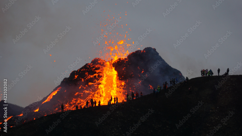 A small volcanic eruption at Mt Fagradalsfjall, Southwest Iceland - only about 30 km away from the capital of Reykjavík. The eruption began on the evening of March 19th and offers incredible scenes.