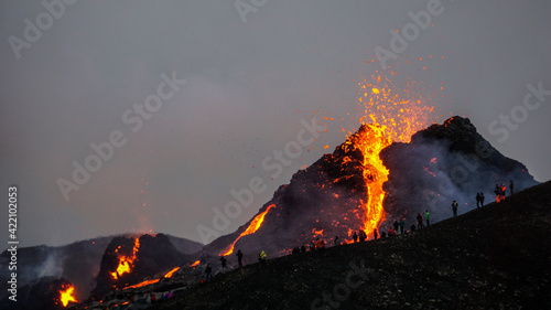 A small volcanic eruption at Mt Fagradalsfjall, Southwest Iceland - only about 30 km away from the capital of Reykjavík. The eruption began on the evening of March 19th and offers incredible scenes.