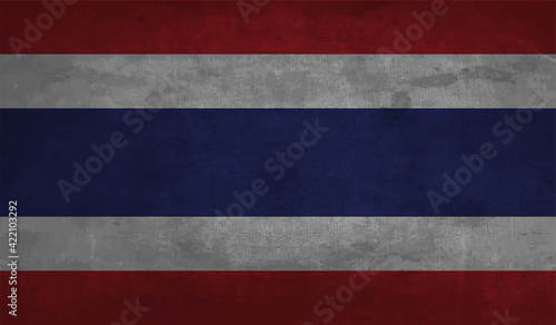 Vector illustration of Happy Thailand HM The Kings Birthday Day 05 December. Waving flags isolated on gray background.