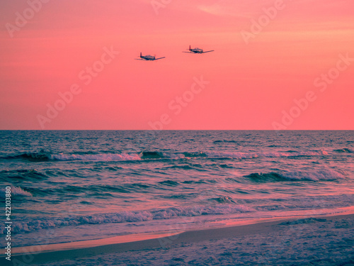 Antique Aircraft Over The Gulf of Mexico