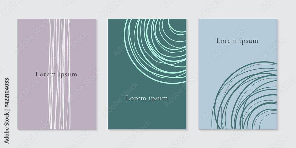 Set of cover brochure hand drawn circle, lines simple background Set of cover brochure hand drawn circle, lines simple background