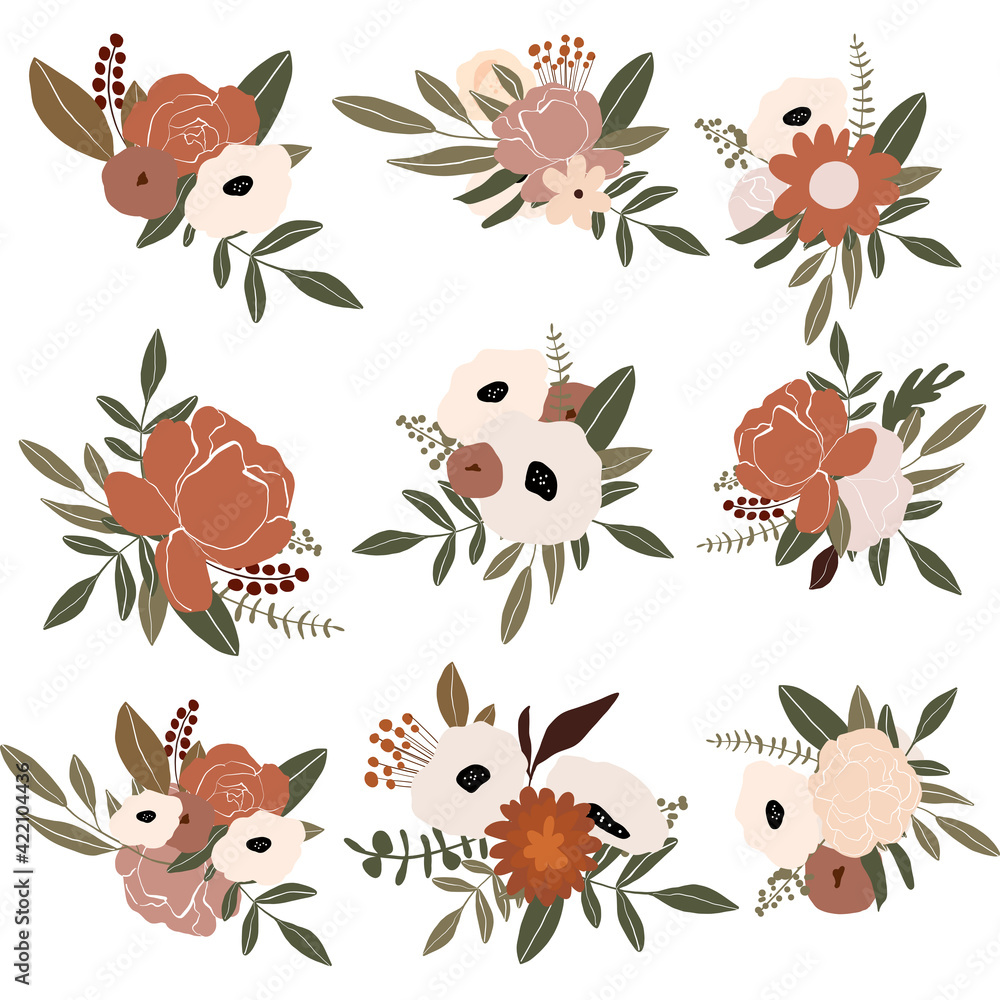 Vector floral bouquets and arrangements collection Vector floral bouquets and arrangements collection