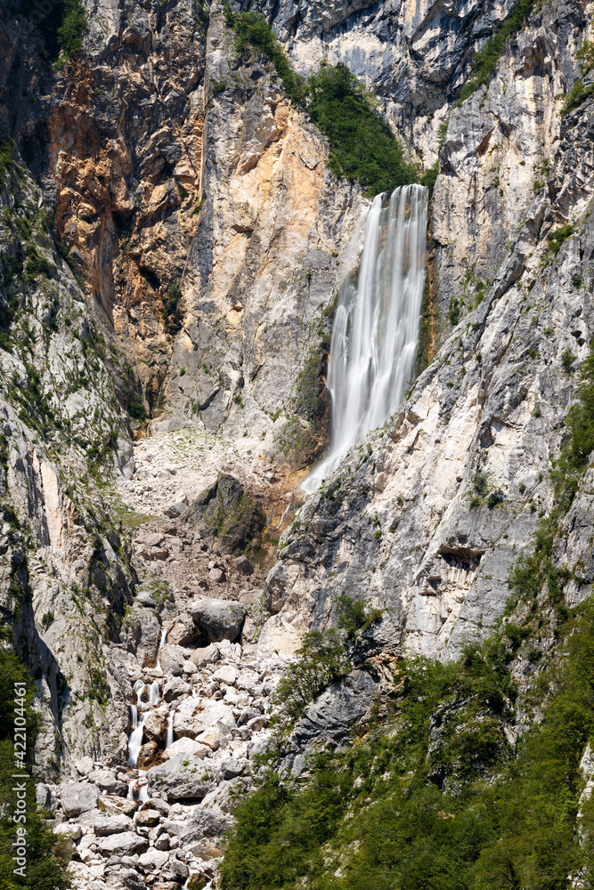 Boka waterfall near Bovec, Slovenia