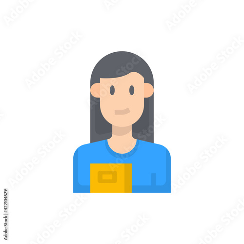 Teacher icon flat color vector