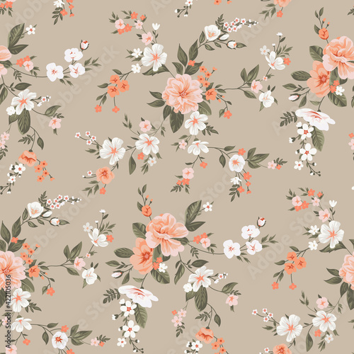 Seamless floral pattern with 1