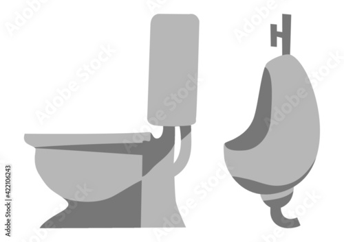 Icon toilet and Urinals isolated logo on white background isolate Flat vector illustration