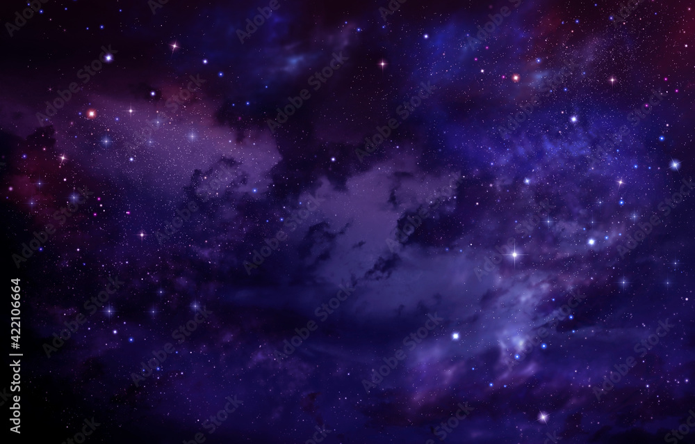 Naklejka premium starry night sky deep outer space, galaxy background with nebula and stars.