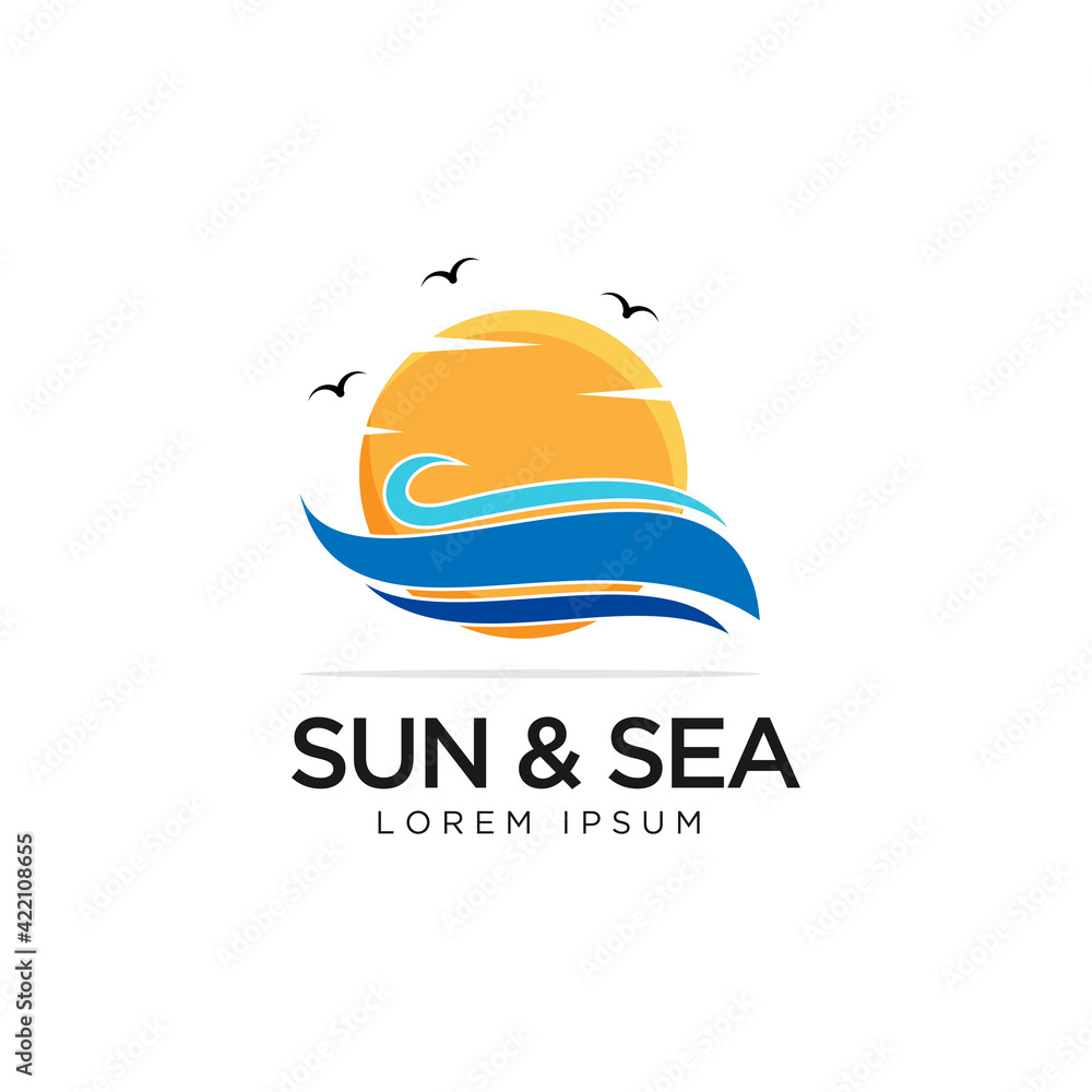 abstract sun and sea logo design,business traveling,outdoor,holidays,icon vector template abstract sun and sea logo design,business traveling,outdoor,holidays,icon vector template