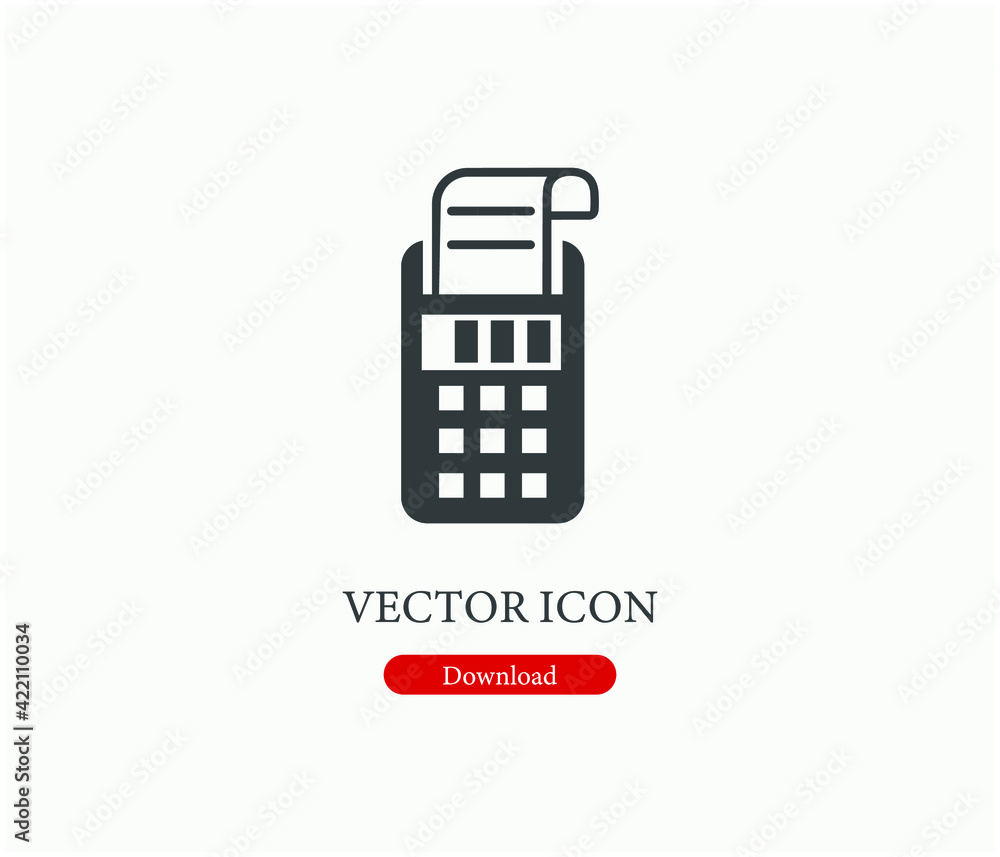 Printing calculator finance tool vector icon. Editable stroke. Linear style sign for use on web design and mobile apps, logo. Symbol illustration. Pixel vector graphics - Vector Printing calculator finance tool vector icon. Editable stroke. Linear style sign for use on web design and mobile apps, logo. Symbol illustration. Pixel vector graphics - Vector