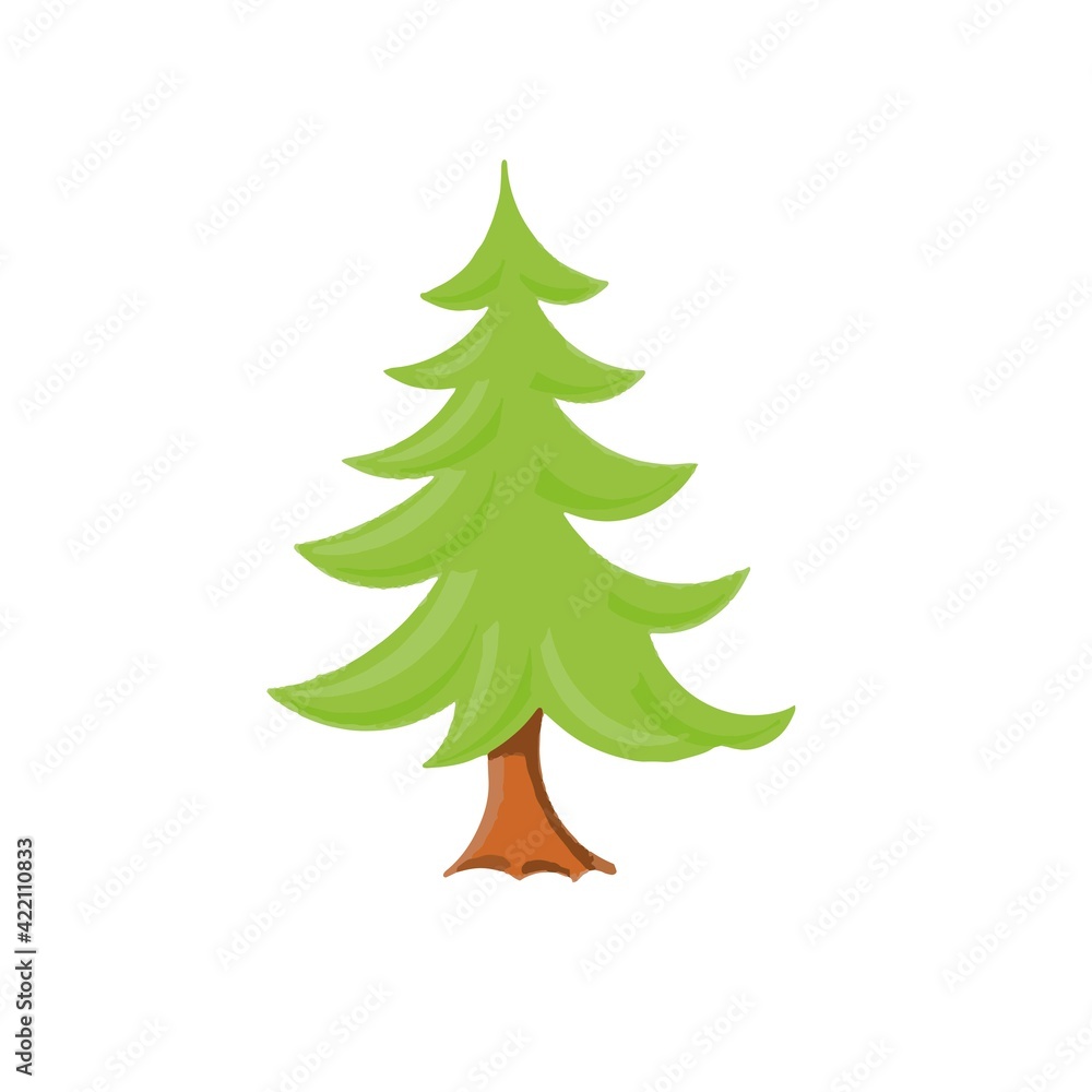 Seth collection of summer green trees different trees illustration on a white background nature stylization forest Seth collection of summer green trees different trees illustration on a white background nature stylization forest