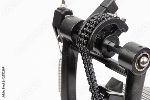 Bass Drum Pedal isolated above white background