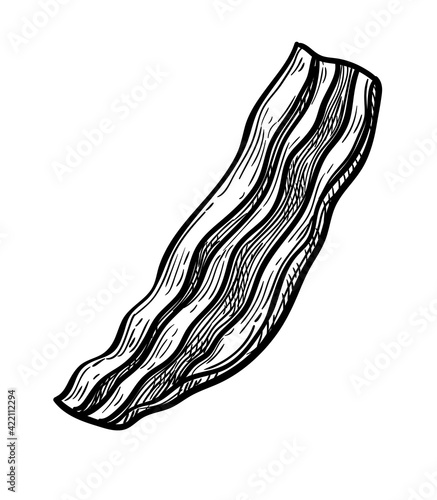 Ink sketch of fried bacon.