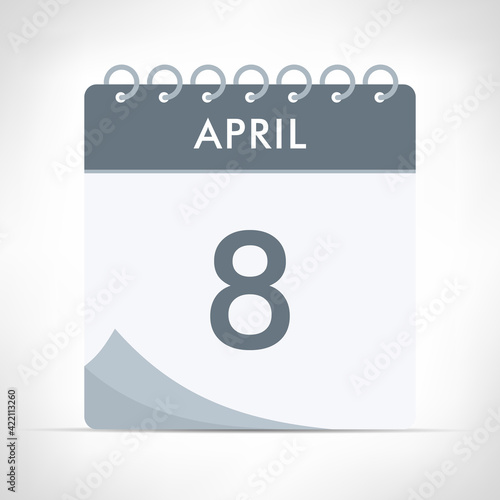 April 8 - Calendar Icon