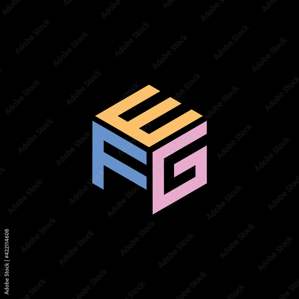 Hexagon design with letter EFG Hexagon design with letter EFG