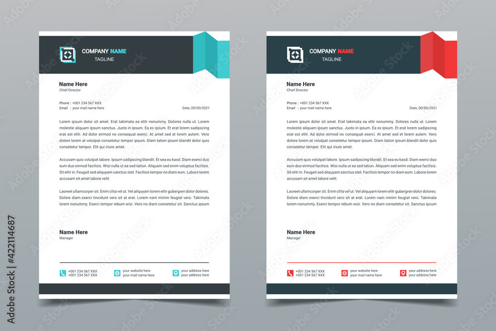 Letterhead design template. Elegant and clean modern business letterhead template design. Illustration vector Letterhead design template. Elegant and clean modern business letterhead template design. Illustration vector