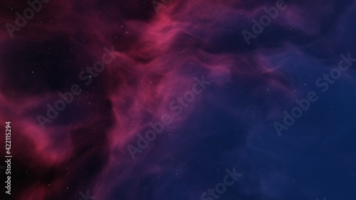 science fiction illustrarion, colorful space background with stars, nebula gas cloud in deep outer space 3d render