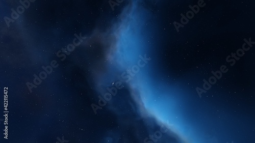 science fiction illustrarion, colorful space background with stars, nebula gas cloud in deep outer space 3d render © ANDREI