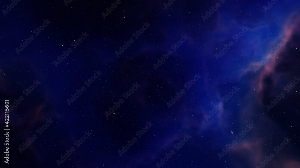 science fiction illustrarion, colorful space background with stars, nebula gas cloud in deep outer space 3d render