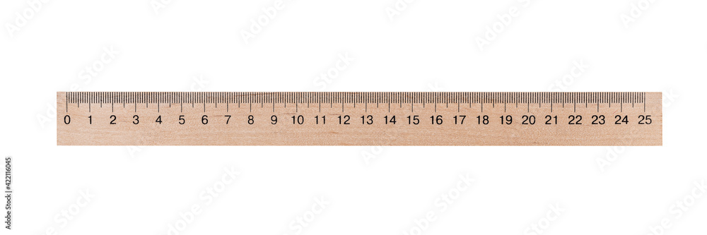 wooden ruler isolated on white background. measure school tool cut out wooden ruler isolated on white background. measure school tool cut out