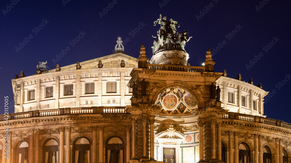 Baroque Semperoper during the blue hour