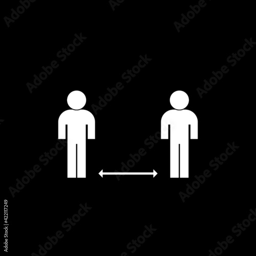 Social Distancing icon on dark background