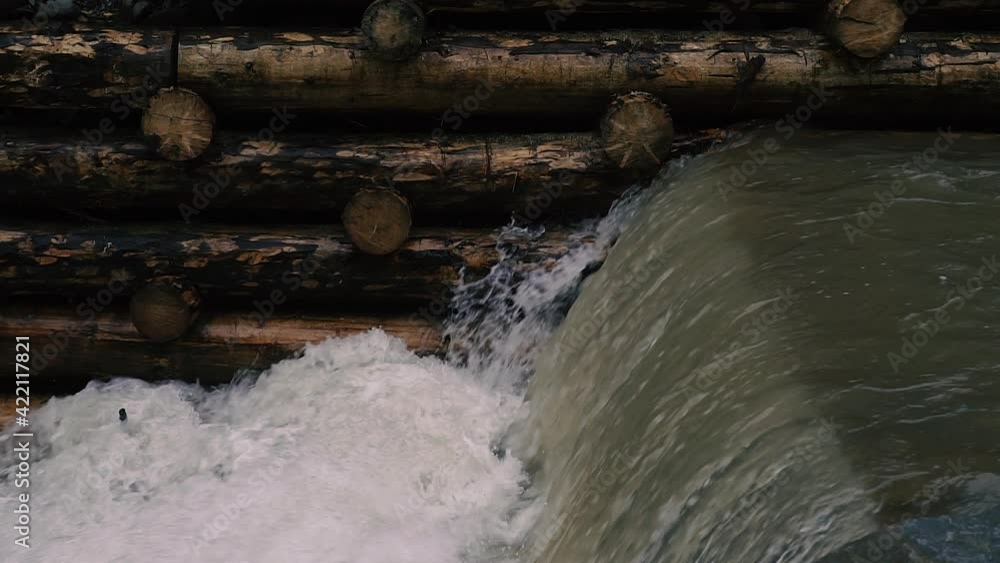 Mountain river. The mountain river flows in the autumn season. Carpathians. Ukraine. Mountain river. The mountain river flows in the autumn season. Carpathians. Ukraine.
