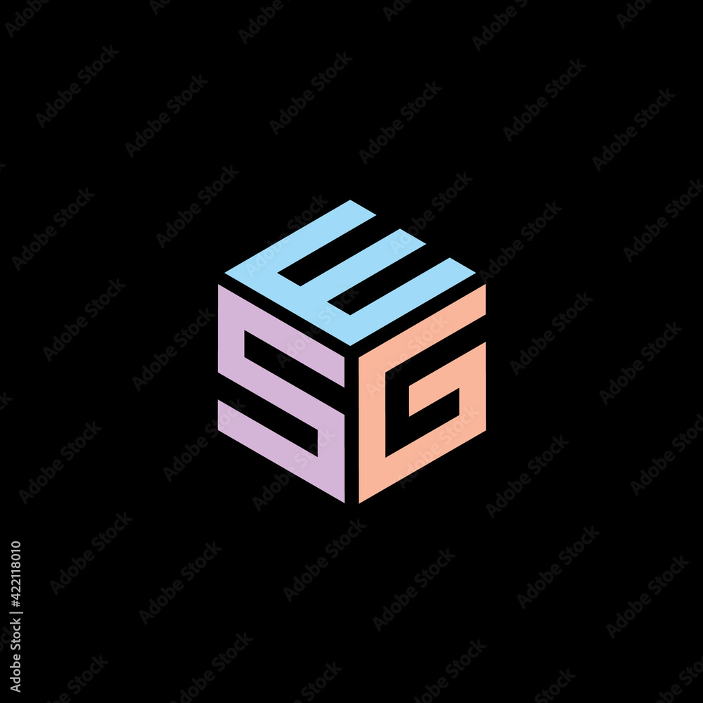 Letter ESG. Hexagon design vector Letter ESG. Hexagon design vector