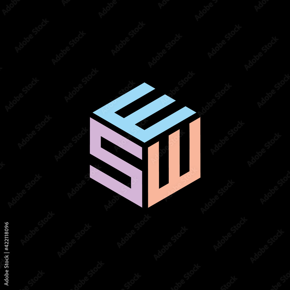 Letter ESW. Hexagon design vector Letter ESW. Hexagon design vector