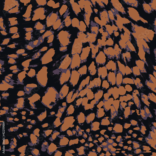 Abstract animal skin leopard seamless pattern design. Jaguar, leopard, cheetah, panther fur. Seamless camouflage background for fabric, textile, design, cover, wrapping.