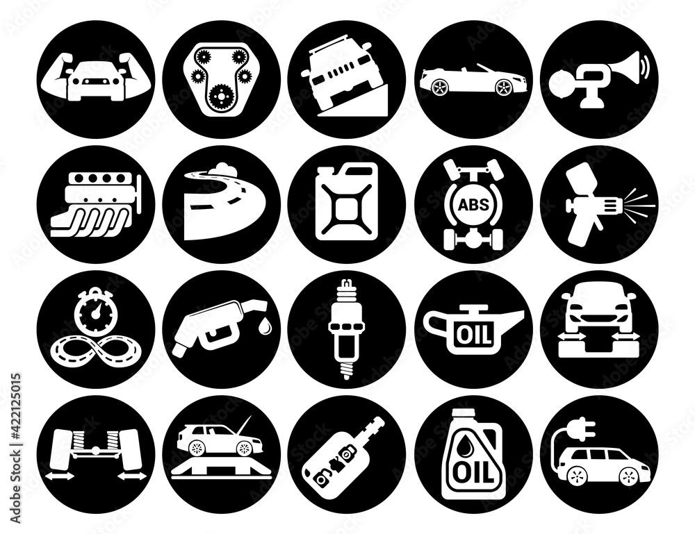Car icons set for web design and user interface vector. Car icons set for web design and user interface vector.