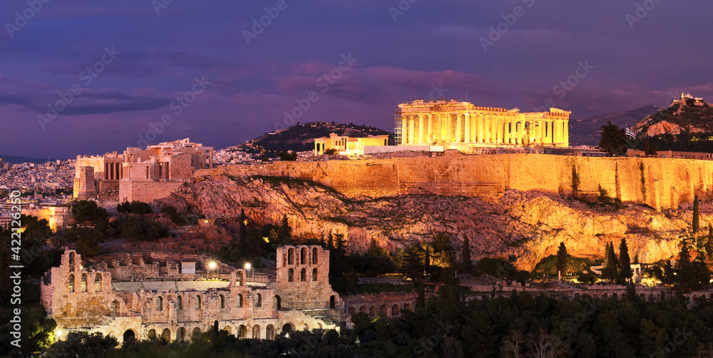 Panorama of Athens with Acropolis hill, Greece. Panorama of Athens with Acropolis hill, Greece.
