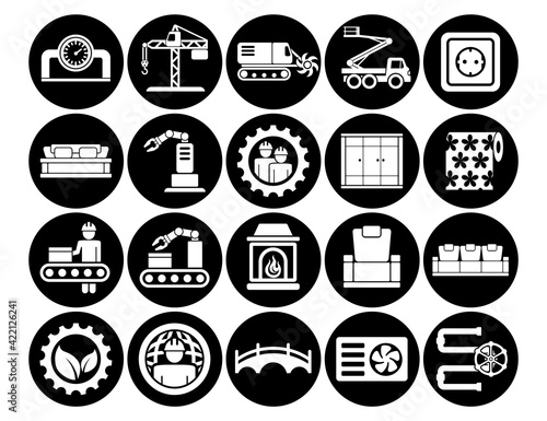 construction Set vector line icons with open path elements for mobile concepts and web apps. Collection modern infographic logo and pictogram.