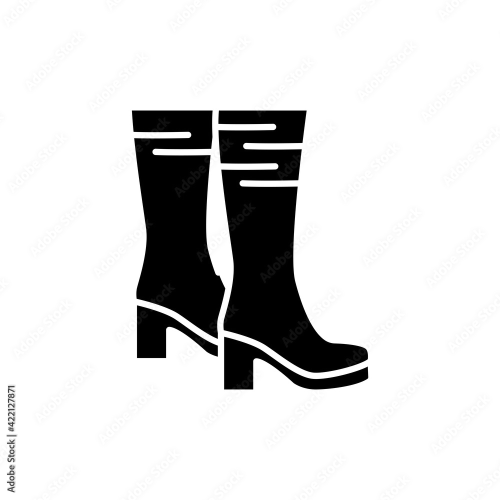 High heel boots black glyph icon. Pictogram for web page, mobile app, promo. High heel boots black glyph icon. Pictogram for web page, mobile app, promo.