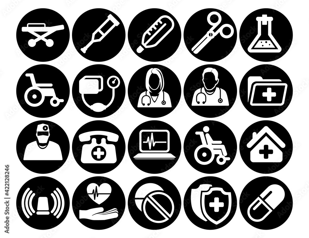 Medical And Health Icons Set Created For Mobile, Web And Applications
