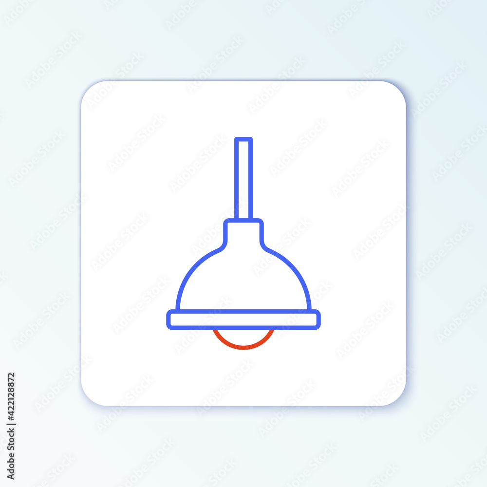 Line Lamp hanging icon isolated on white background. Ceiling lamp light bulb. Colorful outline concept. Vector Line Lamp hanging icon isolated on white background. Ceiling lamp light bulb. Colorful outline concept. Vector