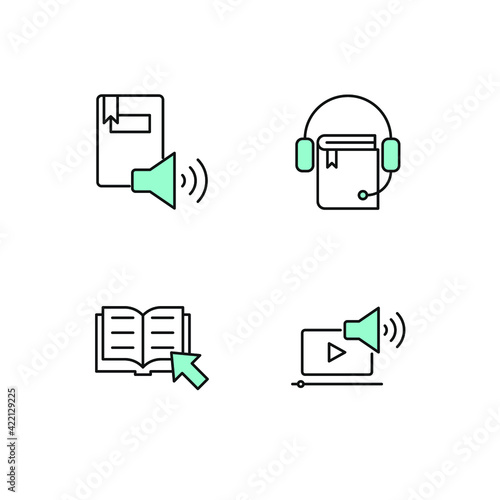 e-learning set icon, isolated e-learning set sign icon, vector illustration