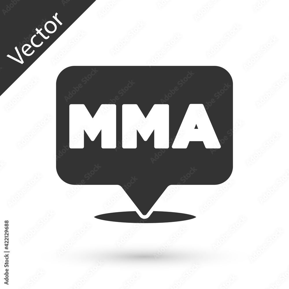 Fototapeta premium Grey Fight club MMA icon isolated on white background. Mixed martial arts. Vector