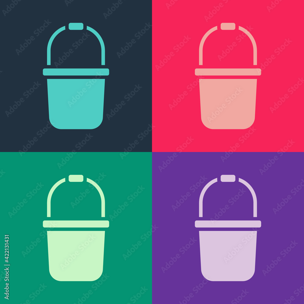 Pop art Sauna bucket icon isolated on color background. Vector Pop art Sauna bucket icon isolated on color background. Vector