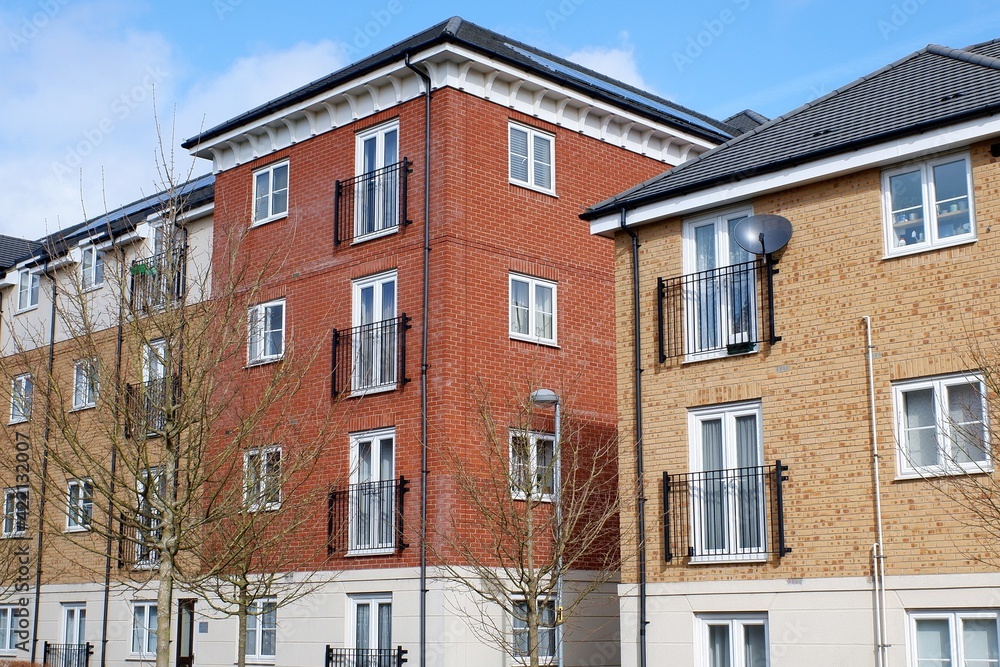 Naklejka premium Modern urban apartment blocks in Watford, Hertfordshire, UK