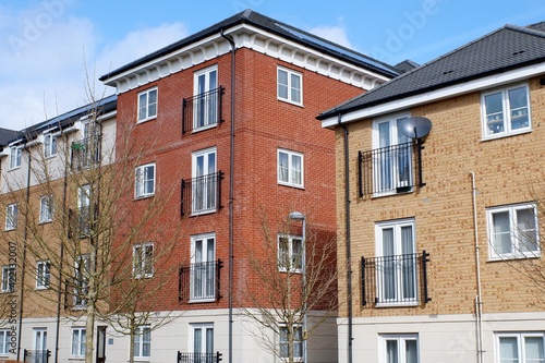 Modern urban apartment blocks in Watford, Hertfordshire, UK