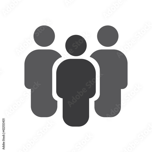 three figures of people, one darker than the others.