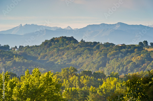 The Pyrenees from Boulevard des Pyrenees, Pau Pyrenees Atlantiques, France