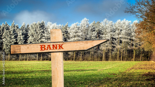 Obraz na plátně Street Sign to Bank