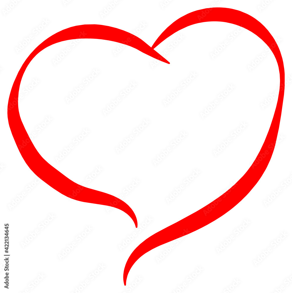 Hand drawn Heart love sign.