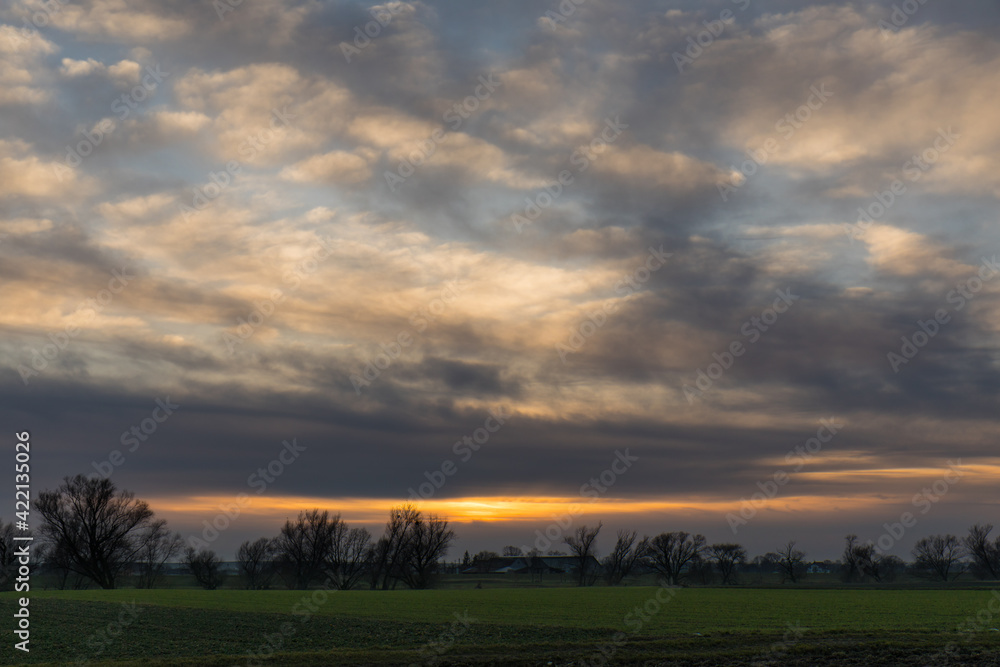 landscape of free space during the setting sun, sunset landscape of free space during the setting sun, sunset