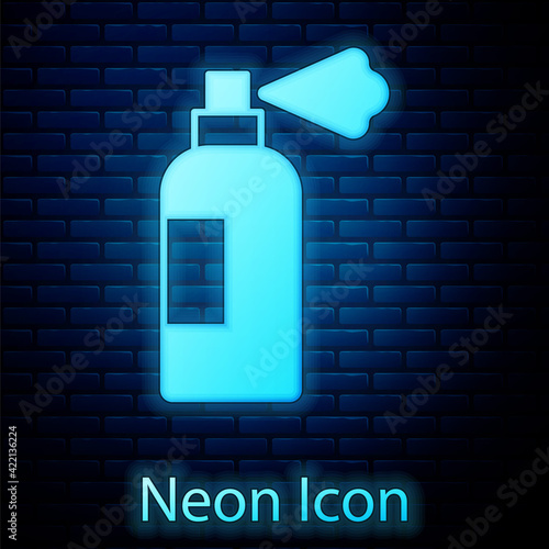 Wallpaper Mural Glowing neon Pet shampoo icon isolated on brick wall background. Pets care sign. Dog cleaning symbol. Vector Torontodigital.ca