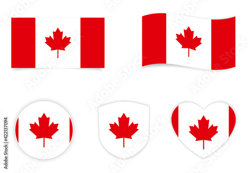 Canada flag with leaf icon