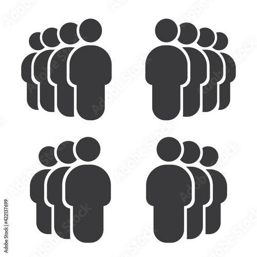 People in queue, icon, vector.