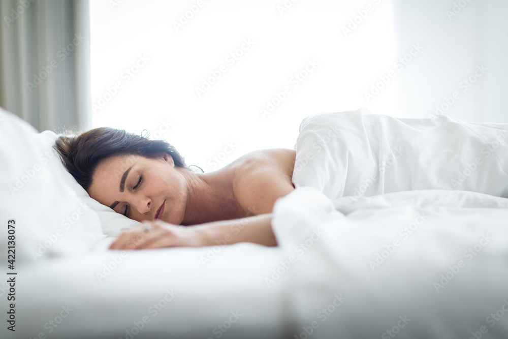 Beautiful young woman sleeping in bed Beautiful young woman sleeping in bed